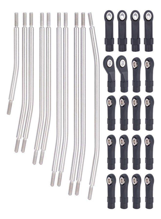 RCJUMPANT scx10 Links,10Pcs Stainless Steel Links Rod Set with Ball End 313/324mm Wheelbase for 1/10 RC Crawler Car Axial SCX10 TRX4 Upgrade Parts (313mm) - Image 1
